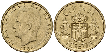 Испания 100 песет 1984 Хуан Карлос I (1975-2014) KM 826 алюминиевая бронза 4179-1311