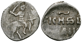 Великое Княжество Московское денга 1535 - 1547 Иван IV Васильевич, Московский монетный двор, 0,33 грамм ГиК №21 серебро 262-1047