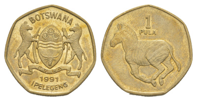 Ботсвана 1 пула 1991 зебра KM 24 никель латунь UNC 4646-622