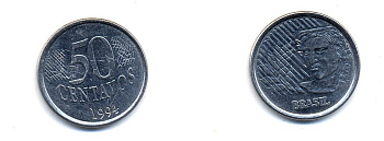 БРАЗИЛИЯ 50 СЕНТАВО 1994 ГОЛОВА СВОБОДЫ KM 635 нержавеющая сталь 76-826