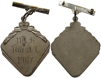 ГЕРМАНИЯ МЕДАЛЬ 1967 СОРЕВНОВАНИЯ ПО СТРЕЛЬБЕ. Первое место 110 J HORST I 02-036-24