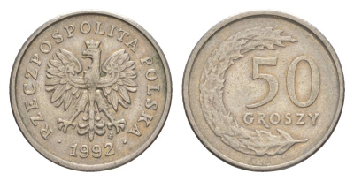 Польша 50 грошей 1992 Y 281 медно-никель 4626-345