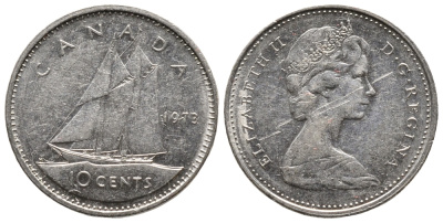 Канада 25 центов 1973 100 лет канадской горной полиции (1873-1973), Елизавета II (1952-2022) KM 81 никель 73-1725