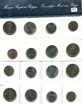 Бельгия официальный набор из 10 монет 1981 UNC 1181-1-11