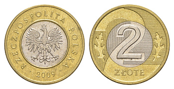 Польша 2 злотых 2009 Y 283 биметалл 4647-966