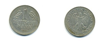 ФРГ 1 МАРКА 1982 J KM 110 медно-никель 54-2347