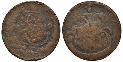 РОССИЯ 2 КОПЕЙКИ 1770 ЕМ Биткин 672 медь 4111-525