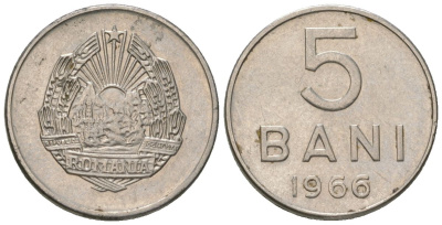 Румыния 5 бань 1966 KM 92 сталь плакированная никелем 4532-318