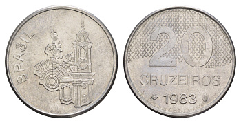 Бразилия 20 крузейро 1983 KM 593.1 нержавеющая сталь UNC 4642-1226
