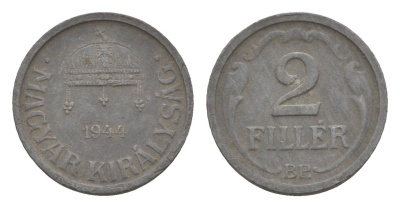 Венгрия 2 филлера 1944 BP KM 519 цинк 4658-363