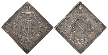 Австрия 1 талер клиппа 1693 Иоганн Георг IV Dav. 7649, Schnee 977 серебро 00-000-00