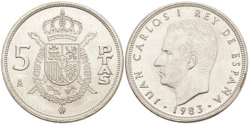Испания 5 песет 1983 Хуан Карлос I (1975-2014) KM 823 медно-никель 68-155