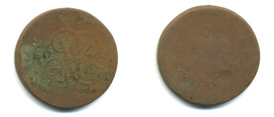 РОССИЯ 1 КОПЕЙКА 1757 медь 61-144