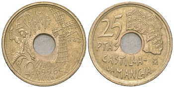 Испания 25 песет 1996 Кастилия - Ла-Манча KM 962 алюминиевая бронза 4618-213