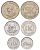 ДР Конго набор из 3 монет (10 сенжи, 1 ликута и 5 макут) 1967 год-тип KM 7, 8 и 9 UNC 4678-126-127