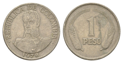 Колумбия 1 песо 1978 KM 258 медно-никель 4673-1235