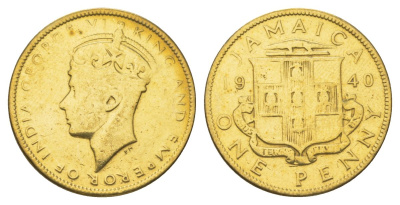 Ямайка 1 пенни 1940 KM 32 никель латунь 4628-441