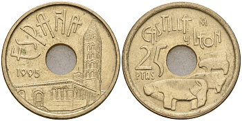 Испания 25 песет 1995 Кастилья и Леон (Castilla y Leon), Хуан Карлос I (1975-2014) KM 948 латунь    4598-1213