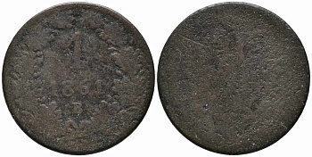 АВСТРИЯ 1 КРЕЙЦЕР 1861 В KM 2186 медь 112-452