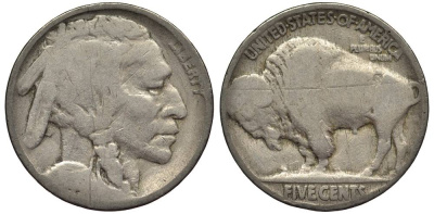 США 5 ЦЕНТОВ ND ИНДЕЕЦ, БИЗОН KM 134 медно-никель 27-733