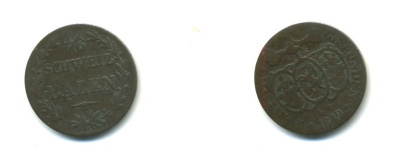 ШВЕЙЦАРИЯ КАНТОН ГРАУБУНДЕН 1/6 БАТЦЕНА 1842 A.B. KM 16 серебро 54-639