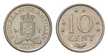 Нидерландские Антильские острова 10 центов 1978 KM 10 никель UNC 4627-711