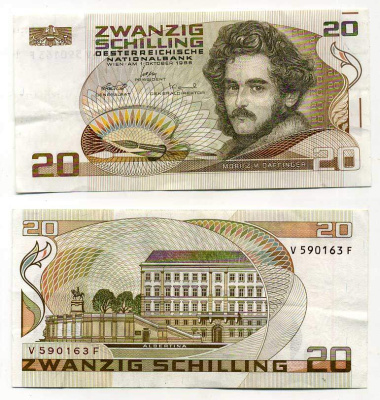 Австрия 20 шиллингов 1986  Pick 148  бумага aUNC 6287-17-2-1