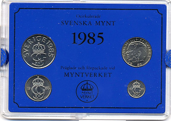 Швеция набор монетного двора из 4 монет 1985 в пластике, Карл XVI Густав (1973- ) KM MS35 UNC 4-3-7-141