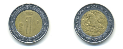 Мексика 1 песо 2005 KM 603 биметалл 3999-941