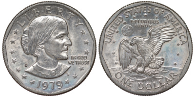 США 1 доллар 1979 D, Сьюзен Энтони KM 207 медь плакированная медно-никелем 4519-716
