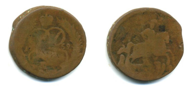 РОССИЯ 1 КОПЕЙКА 1759 медь 61-545