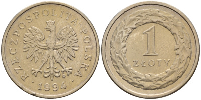 Польша 1 злотый 1994  KM 282 медно-никель    4161-113