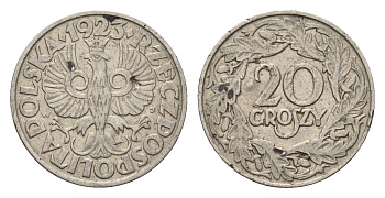 Польша 20 грошей 1923 Y 12 никель 4685-1044