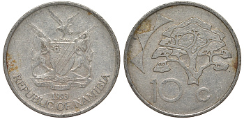 Намибия 10 центов 1998 дерево KM 2 никелированная сталь 4163-917