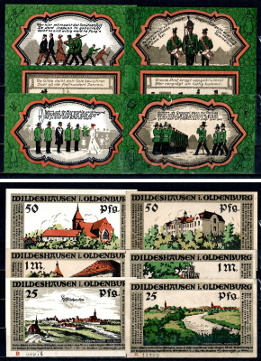 Вильдесхаузен (Ольденбург) набор из 6 нотгельдов 1921 2193-51-1-1