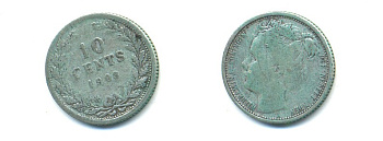 НИДЕРЛАНДЫ 10 ЦЕНТОВ 1903 KM 135 серебро 84-932