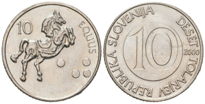 Словения 10 толаров 2000 KM 41 медно-никель aUNC 186-437