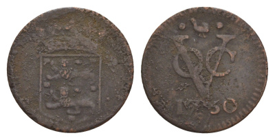 Голландская Ост-Индия 1 дуит 1750 KM 131 медь 4658-1036