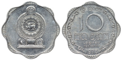 Шри-Ланка 10 центов 1978 KM 140 a алюминий 4118-951