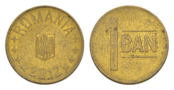 Румыния 1 бан 2012 KM 189 сталь плакированная латунью UNC 4644-1253