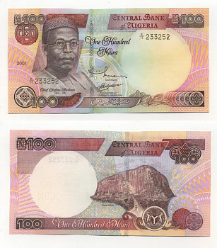 Нигерия 100 найра 2001 Обафеми Аволово, гора Зума Рок Pick 28 c бумага aUNC 6283-40-1