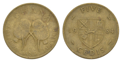 Гана 5 седи 1984 KM 26 латунь 4656-722