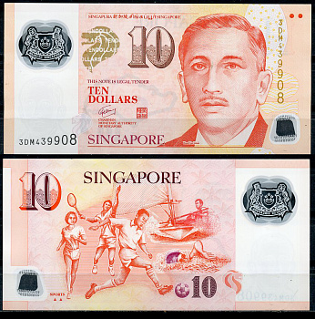 Сингапур 10 долларов ND (2004-2024) Юсоф бин Исхак, спорт, футбол Pick 48 e  пластик   8611-8-2-1