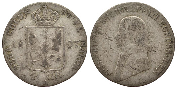 ПРУССИЯ 4 ГРОША 1807 A KM 370 серебро 1522-1141