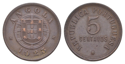 Ангола 5 сентаво 1923 KM 62 бронза 4127-545
