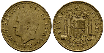 Испания 1 песета 1975 Хуан Карлос I (1975-2014) KM 806 алюминиевая бронза 4176-353