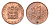 ЮАР 1/2 цента 1970 два капских воробья на ветке KM 81 бронза UNC 105-529