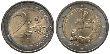 Португалия 2 евро 2014 международный год семейных фермерских хозяйств KM 839 биметалл 4110-826