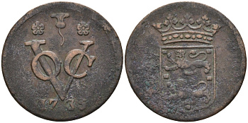 Нидерландская Восточная Индия, Западная Фризия (West Frisia) 1 дуит 1735 KM 131 медь 4577-335