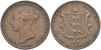 Джерси 1/26 шиллинга 1841 Виктория (1837-1901) KM 2 медь 3996-812